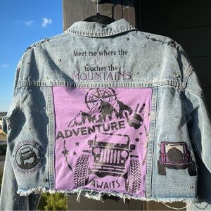 Custom Jeep Girl Cropped Denim Jacket